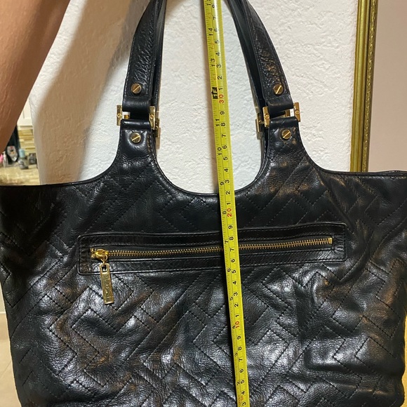 Tory Burch Bombe Leather Tote, designer handbags - Picture 3 of 6